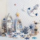 2 PCS Fish Net Decorations, 80 x 40 Inch, Ocean Themed Party Decor Beach, Nautical Wall Hanging Fishing Net for Coastal Bedroom, Bathroom, or Under The Sea Party Decorations