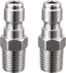 Pressure Washer Coupler, Quick Connect Plug, 1/4 Inch Male NPT Fitting, 5000 PSI, 2-Pack