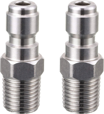 Pressure Washer Coupler, Quick Connect Plug, 1/4 Inch Male NPT Fitting, 5000 PSI, 2-Pack