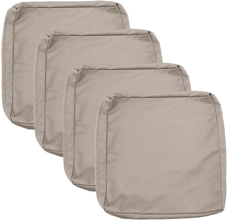 Patio Cushion Covers 24x24 Waterproof Outdoor Cushion Covers for Patio Furniture 4Pack Patio Cushion Slicovers Replacement Outdoor Seat Cushion Slip Cover for Wicker Chair, Tan