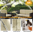 Patio Cushion Covers 24x24 Waterproof Outdoor Cushion Covers for Patio Furniture 4Pack Patio Cushion Slicovers Replacement Outdoor Seat Cushion Slip Cover for Wicker Chair, Tan
