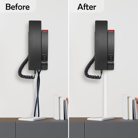 TV Cord Hider – Flexible Wall Cord Cover Low Profile Silicone Cable Raceway Self Adhesive Cut to Size Design for Hiding Wires on Wall Clean Home Setup Cable Concealment, White, 6 Feet