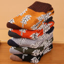 Wool Blend Terry Socks 5-Pack - Winter Thick Warm Mid Calf Crew Socks for Women - Christmas Tree Pattern Cotton Socks - 5 Pairs