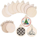 Christmas Tree Wood Slice Ornament - 100-Pack Natural Wooden Hanging Decor for Xmas Tree Holiday Party - Rustic Craft Gift with Jute Rope