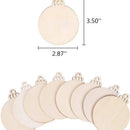 Christmas Tree Wood Slice Ornament - 100-Pack Natural Wooden Hanging Decor for Xmas Tree Holiday Party - Rustic Craft Gift with Jute Rope