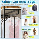 20 Pcs 24 x 72 Inch Garment Bags Bulk Hanging Clothes Storage Covers for Closet Organization Dustproof Transparent Dress Suit Bag Set Wedding Dresses Long Gowns Coats Seasonal Wardrobe White Black