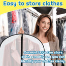 20 Pcs 24 x 72 Inch Garment Bags Bulk Hanging Clothes Storage Covers for Closet Organization Dustproof Transparent Dress Suit Bag Set Wedding Dresses Long Gowns Coats Seasonal Wardrobe White Black