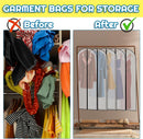 20 Pcs 24 x 72 Inch Garment Bags Bulk Hanging Clothes Storage Covers for Closet Organization Dustproof Transparent Dress Suit Bag Set Wedding Dresses Long Gowns Coats Seasonal Wardrobe White Black