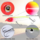 Top Water Fishing Lures Kit for Saltwater and Freshwater, Bass Treble Hooks Hard Baits, Walk-The-Dog Lure Set Pike, Striper, Speckled Trout