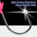 10-Pack Round Fishing Jig Heads, Bass Ball Jigs Hooks 3D Eyes High Carbon Steel 1/8-1/2OZ Pompano Head Saltwater Freshwater Heads for Trout Walleye Striper Pink 1/4oz