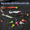 10-Pack Round Fishing Jig Heads, Bass Ball Jigs Hooks 3D Eyes High Carbon Steel 1/8-1/2OZ Pompano Head Saltwater Freshwater Heads for Trout Walleye Striper Pink 1/4oz