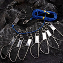 Fish Stringer 16ft/6.5ft, Fishing with Stainless Steel Swivels Snaps Lock and Heavy Duty Ground Pillar, Stringers Trout Gear for Bass Salmon Walleye 16ft 8 snaps