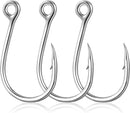 10-Pack Inline Hooks 5X Strong Single Replacement Hook for Hard Baits, High Carbon Steel Heavy Duty Welded Eye Fishing Hooks, Jigging Freshwater Saltwater Trolling Tackle
