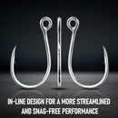 10-Pack Inline Hooks 5X Strong Single Replacement Hook for Hard Baits, High Carbon Steel Heavy Duty Welded Eye Fishing Hooks, Jigging Freshwater Saltwater Trolling Tackle