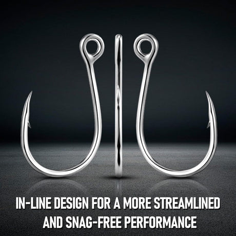 10-Pack Inline Hooks 5X Strong Single Replacement Hook for Hard Baits, High Carbon Steel Heavy Duty Welded Eye Fishing Hooks, Jigging Freshwater Saltwater Trolling Tackle  #3/0