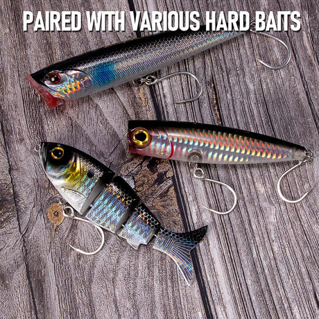 10-Pack Inline Hooks 5X Strong Single Replacement Hook for Hard Baits, High Carbon Steel Heavy Duty Welded Eye Fishing Hooks, Jigging Freshwater Saltwater Trolling Tackle  #3/0