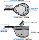 Fly Fishing Net with EVA Handle, Ice Landing Nets CNC Aluminum Alloy Frame, Rubber Coated Mesh Trout Kayak for Crappie Bass Sunfish Bulegill Panfish Black