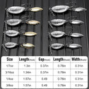 5-Pack Weighted Swimbait Hooks with Underspin, Pin Spring Fishing Hook Willow Spinner Blades Silver Gold, 1/7-3/8oz Bass Swivels Spinnerbait Weedless for Soft Lures 1/7oz