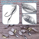 5-Pack Weighted Swimbait Hooks with Underspin, Pin Spring Fishing Hook Willow Spinner Blades Silver Gold, 1/7-3/8oz Bass Swivels Spinnerbait Weedless for Soft Lures 1/7oz