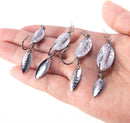 5-Pack Weighted Swimbait Hooks with Underspin, Pin Spring Fishing Hook Willow Spinner Blades Silver Gold, 1/7-3/8oz Bass Swivels Spinnerbait Weedless for Soft Lures 1/7oz