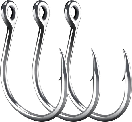 Fishing Circle Hooks 5X Strong Catfish Octopus Livebait Hooks, High Carbon Steel Welded Hook Jigging Replacement for Freshwater Saltwater Trolling Tackle Tuna, Marlin, Wahoo  #4/0 - 10 Pack