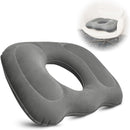 Petluno Inflatable Donut Cushion for Tailbone Pain Relief - Orthopedic Hemorrhoid & Sciatica Seat Cushion - Coccyx Cushion for Postpartum, Pregnancy, Office Chair, Car, Wheelchair & Post-Surgical Recovery (Grey)