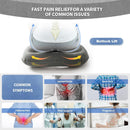 Petluno Inflatable Donut Cushion for Tailbone Pain Relief - Orthopedic Hemorrhoid & Sciatica Seat Cushion - Coccyx Cushion for Postpartum, Pregnancy, Office Chair, Car, Wheelchair & Post-Surgical Recovery (Grey)