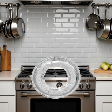 10 Pcs Round Aluminum Foil Stove Burner Covers Disposable Heavy Thick Quality Bib Liners Drip Pans Gas Range Top Protectors Accessories