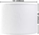 Set of 2 Pure White Linen Drum Lamp Shade 13" Top x Bottom 10" High (Spider) Contemporary Shades for Table Lamps & Bedside Replacement Lampshade - Petluno Assembly is Required White-Texture 13*13*10