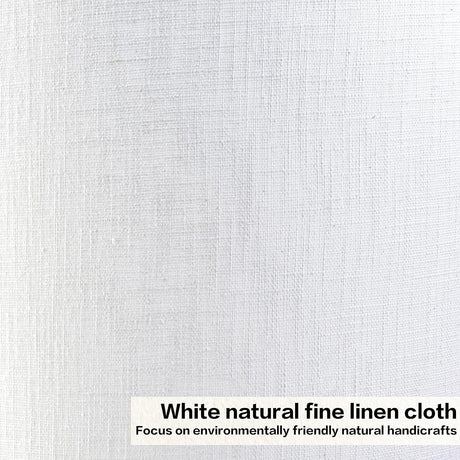 Set of 2 Pure White Linen Drum Lamp Shade 13
