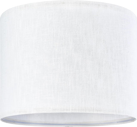 Set of 2 Pure White Linen Drum Lamp Shade 13