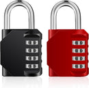 Petluno Padlock Numbers, 4-Digit Combination Lock, Weatherproof Lock for Outdoor Use (Black and Red) 2 Pieces, A-black&red 2P