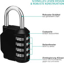 Petluno Padlock Numbers, 4-Digit Combination Lock, Weatherproof Lock for Outdoor Use (Black and Red) 2 Pieces, A-black&red 2P