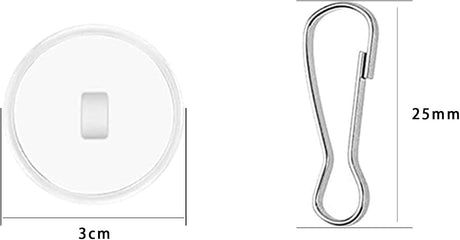 30 Pieces Clear Self-Adhesive Ceiling Hooks, No-Drill Ceiling Hooks, Sticky Hooks with Flagpole Clips for Bedroom, Bathroom, Kitchen, Bedroom Wall, Carnival Item