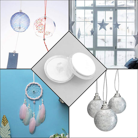 30 Pieces Clear Self-Adhesive Ceiling Hooks, No-Drill Ceiling Hooks, Sticky Hooks with Flagpole Clips for Bedroom, Bathroom, Kitchen, Bedroom Wall, Carnival Item