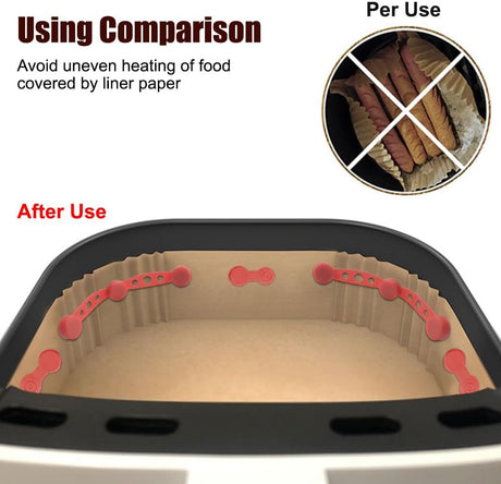 Magnetic Silicone Straps for Air Fryers, 12 Pieces Baking Paper Fastening Straps, Magnetic Silicone Straps for Cooking and Baking in the Air Fryer Black Round