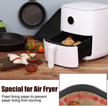 Magnetic Silicone Straps for Air Fryers, 12 Pieces Baking Paper Fastening Straps, Magnetic Silicone Straps for Cooking and Baking in the Air Fryer Black Round