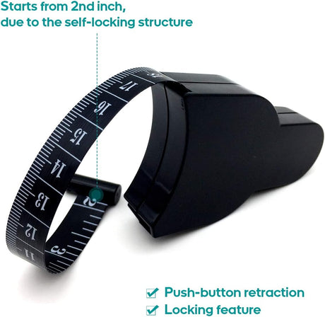 Tape measure for body measurements - Self-locking body tape measure with push button and retraction Precise waist chest hips thighs arms Ideal fitness at home