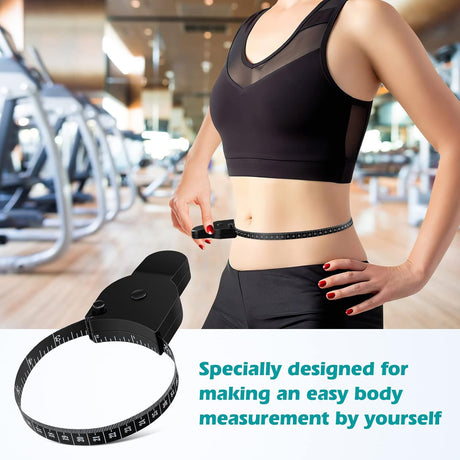 Tape measure for body measurements - Self-locking body tape measure with push button and retraction Precise waist chest hips thighs arms Ideal fitness at home