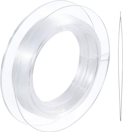 200 m Clear Nylon Invisible Thread String for Hanging Christmas Decorations, Making Bracelets, Sewing Hobbies, 0.25 mm Beading Thread with Beading Needle 0.25mm
