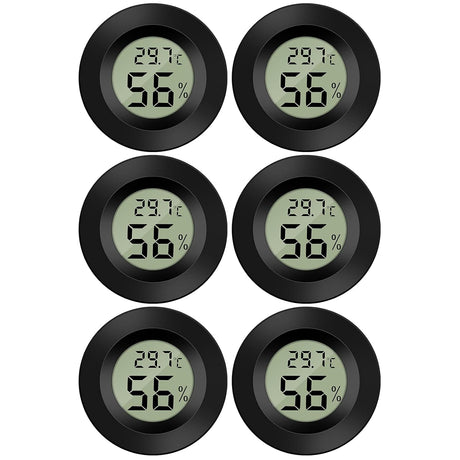 Mini Digital Hygrometer Thermometer Temperature Humidity Meter for Indoor Greenhouse Living Room 6 Pieces