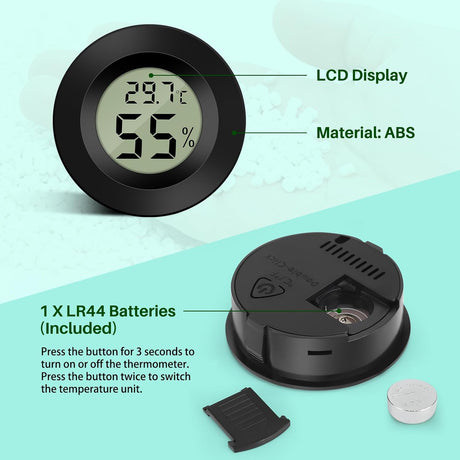 Mini Digital Hygrometer Thermometer Temperature Humidity Meter for Indoor Greenhouse Living Room 6 Pieces