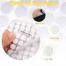 1008 Self-Adhesive Hook and Loop Dots - Petluno 10mm White Hook and Loop Stick on Dots, Round Hook and Loop Fasteners, Self Adhesive Hook and Loop Tape Strips for School Learning Materials, Christmas Cards, Binder Wallets 504