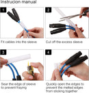 Petluno 13mm-3.1m self-closing cable sleeve woven cable jacket cable protection cuttable White For TV Computer Home Theater Car cables at home and in the office