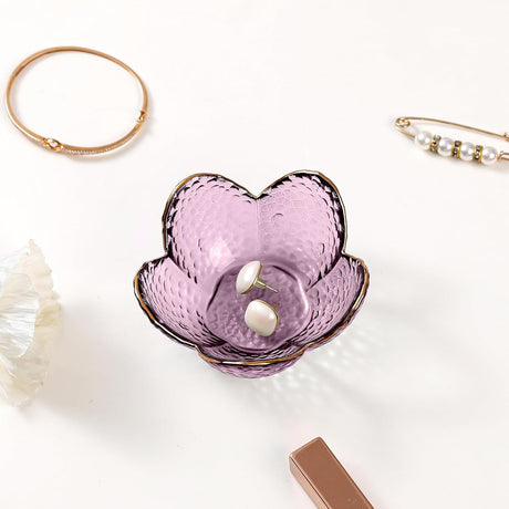 Gifts For Women Trinket Dish Unique Birthday New Home Her Jewellery Tray Cute Room Decor Aesthetic Bedroom Accessories Ring Holders Small Friendship Christmas House Warming Purple-9cm