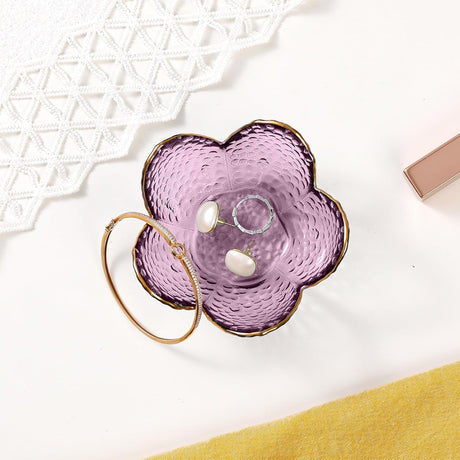 Gifts For Women Trinket Dish Unique Birthday New Home Her Jewellery Tray Cute Room Decor Aesthetic Bedroom Accessories Ring Holders Small Friendship Christmas House Warming Purple-9cm