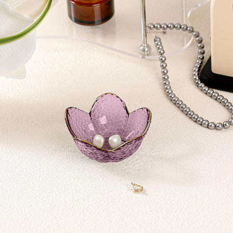 Gifts For Women Trinket Dish Unique Birthday New Home Her Jewellery Tray Cute Room Decor Aesthetic Bedroom Accessories Ring Holders Small Friendship Christmas House Warming Purple-9cm