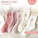 5 Pairs Fluffy Cosy Socks Ladies With Bow, Warm Winter Socks, Thick Furry For Home, Thermal Ladies, Soft Sleep