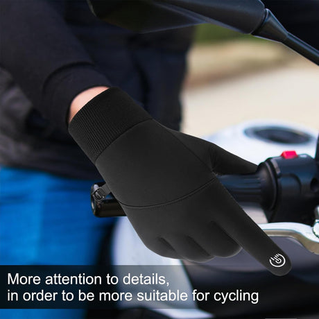 Petluno Winter Warm Gloves, Windproof Water-Resistant Thermal Gloves Anti-slip Touch Screen Cycling for Men Women Hiking Climbing Riding Bike Outdoor Sports Black M