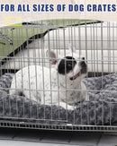 Petluno Large Dog Bed Washable, Calming Crate Mattress with Non Skid Bottom, Fluffy Anti Anxiety Beds, Pet Pillow Cushion, Dark Grey, 90x60x8cm Grey 90 x 60 8 cm (L W H)